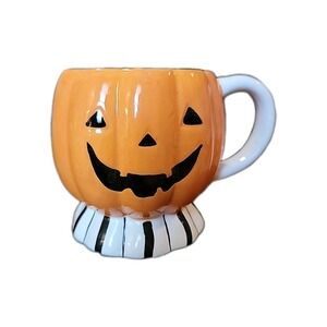 Spooky‎ Hollow Pumpkin Face Eek Mug White Handle Halloween Decor